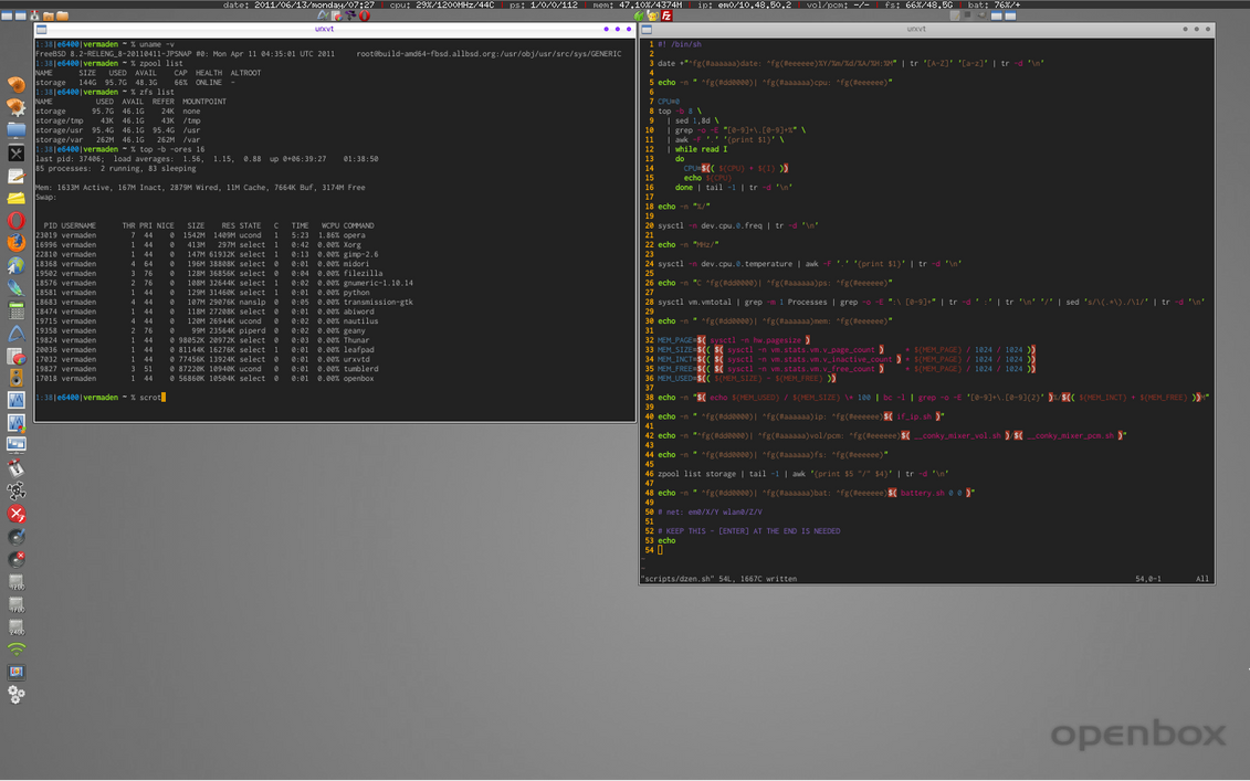 DZEN2 instead of CONKY by vermaden