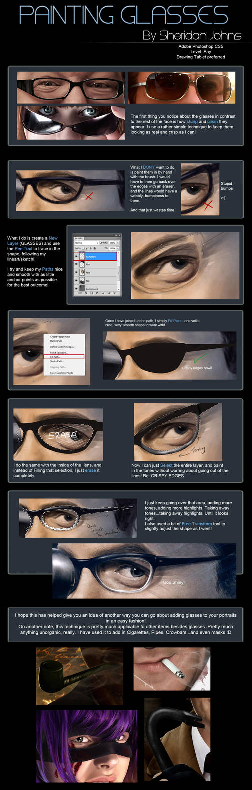 Painting Glasses - Quick Tutorial by Sheridan-J
