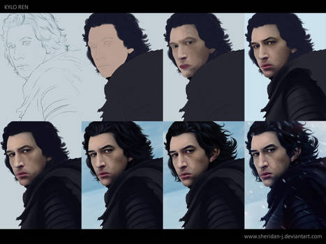 Kylo Ren - Digital Painting WIP steps by Sheridan-J