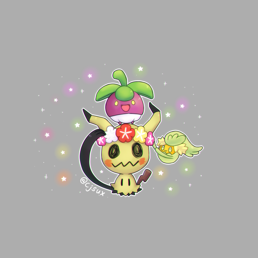 bounsweet, comfey and mimikyu by CJsux