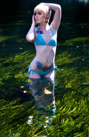 Bee in the water with icky plantlife by spudboy4498