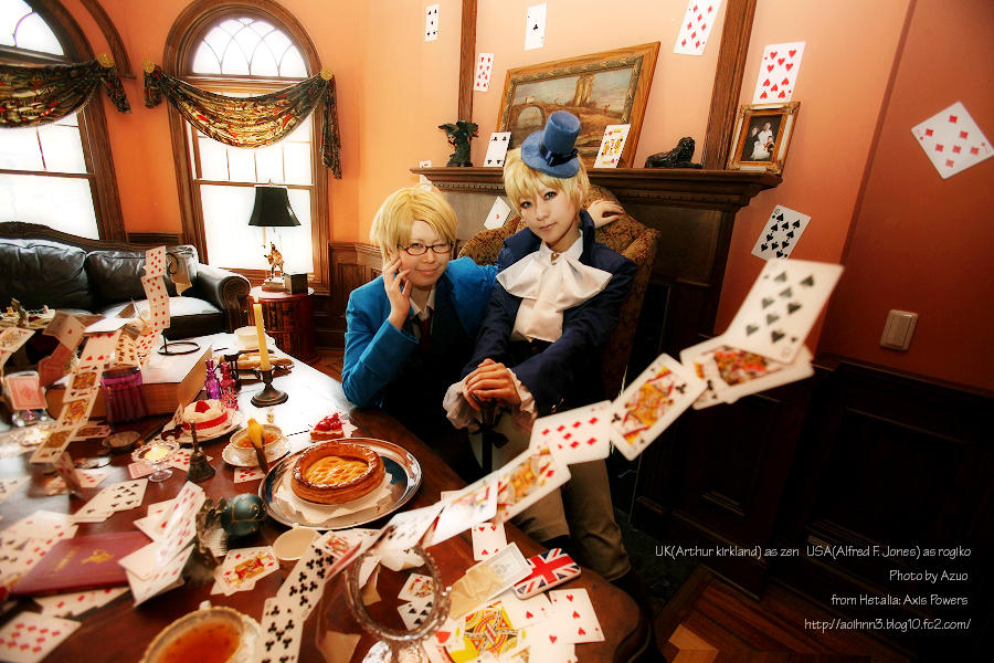 Hetalia:UK and USA Trump by azuooooo