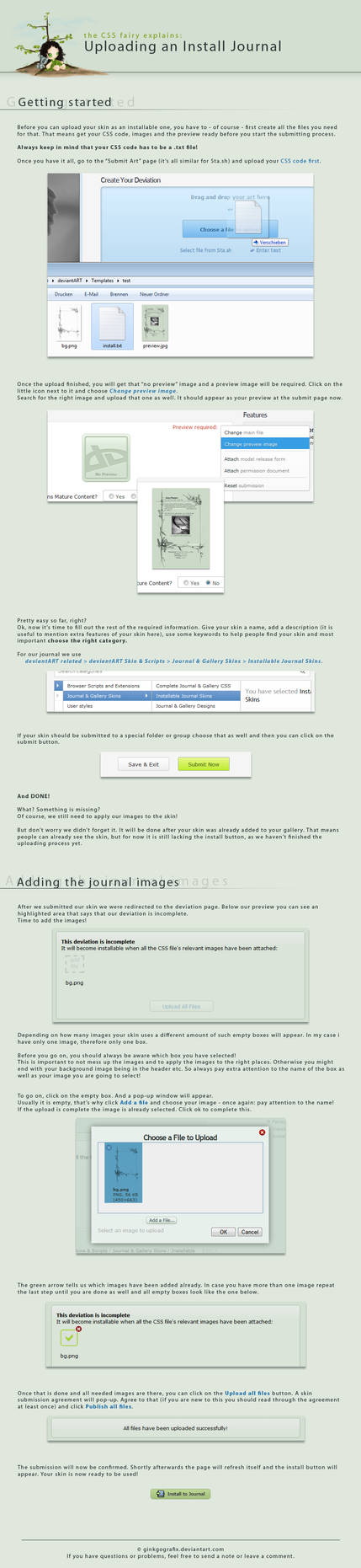 How to upload Journal Skins III by ginkgografix