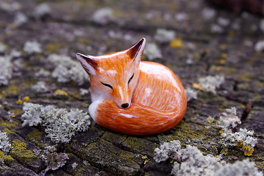 Sleeping Red Fox Figurine By Byrdis On Deviantart Sleeping Red Fox Figurine By Byrdis