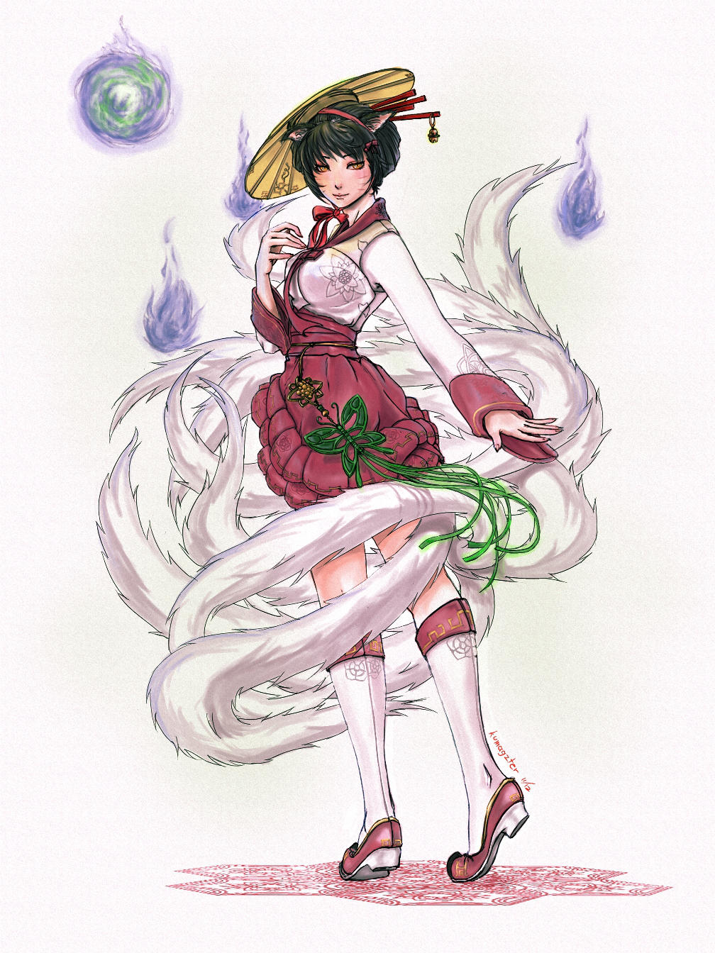 Dynasty Ahri with jeonmo by kumagzter