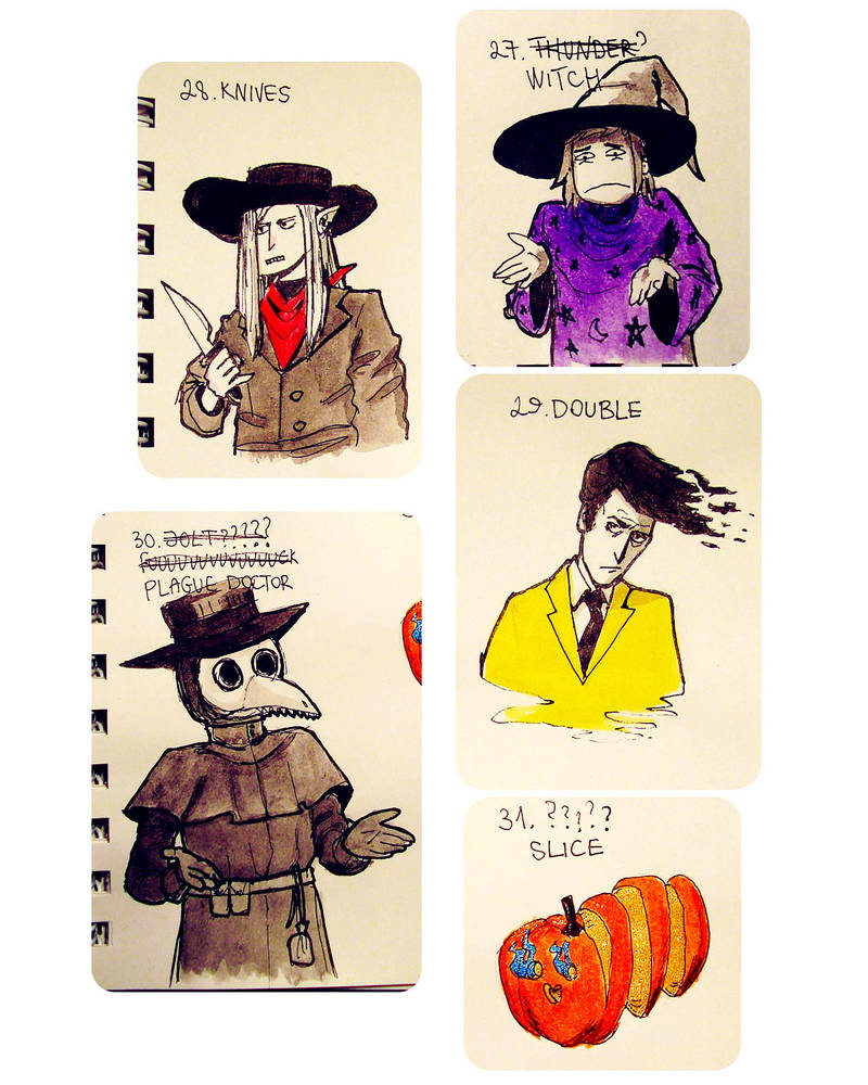 Misc tiny drawings - Inktober2018, 27-31 by ajcrwl