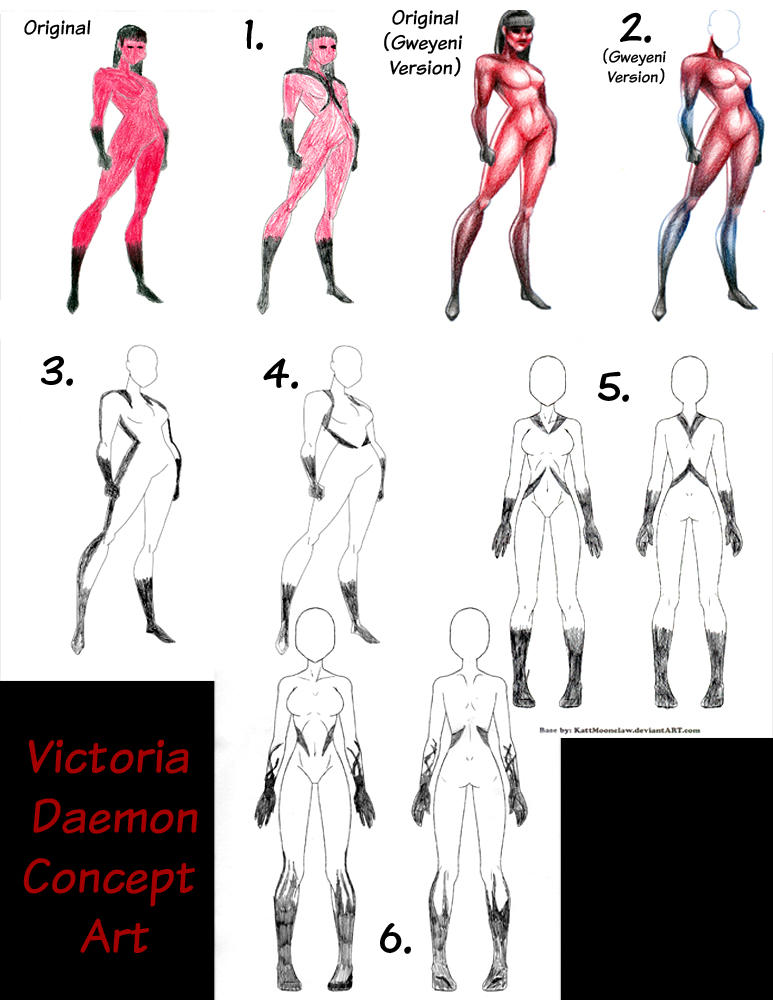 Darklings - Victoria daemon concept drawings by RavynSoul