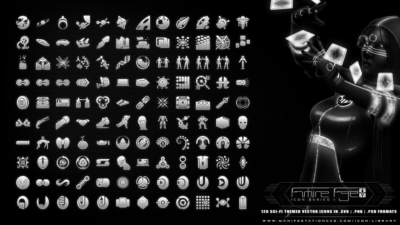Future Age (Icon Series I) Sci-fi Vector Icon Set by CauseThought