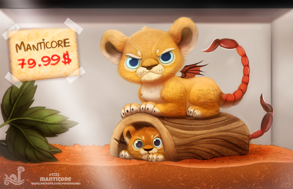 Daily Painting 1732# Monster Shop - Manticore by Cryptid-Creations