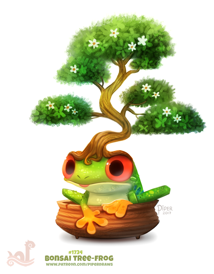 Daily Paint 1754# Bonsai Tree-Frog by Cryptid-Creations
