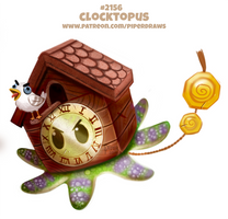 Daily Paint 2156. Clocktopus by Cryptid-Creations