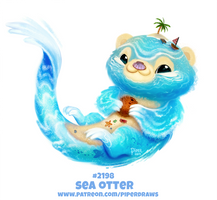 Daily Paint 2198. Sea Otter by Cryptid-Creations
