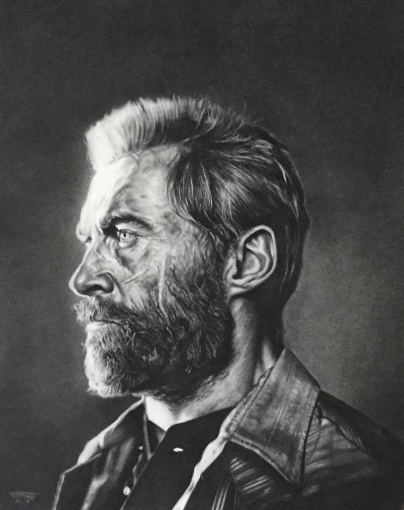 Hugh Jackman as Logan in Charcoal by JonARTon