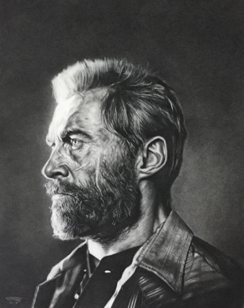 Hugh Jackman as Logan in Charcoal by JonARTon