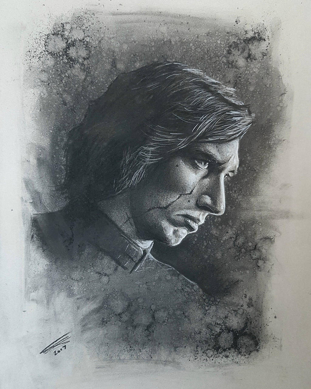 Kylo Ren in Charcoal by JonARTon