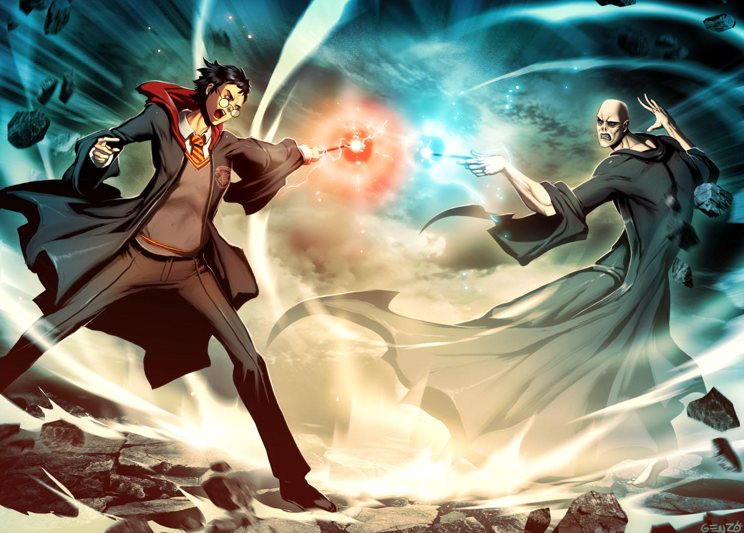 Harry Potter VS Voldemort by GENZOMAN