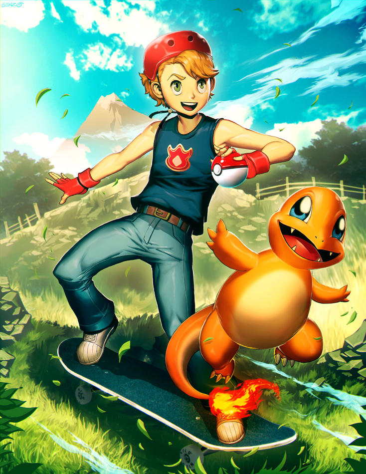 Skate and Charmander by GENZOMAN