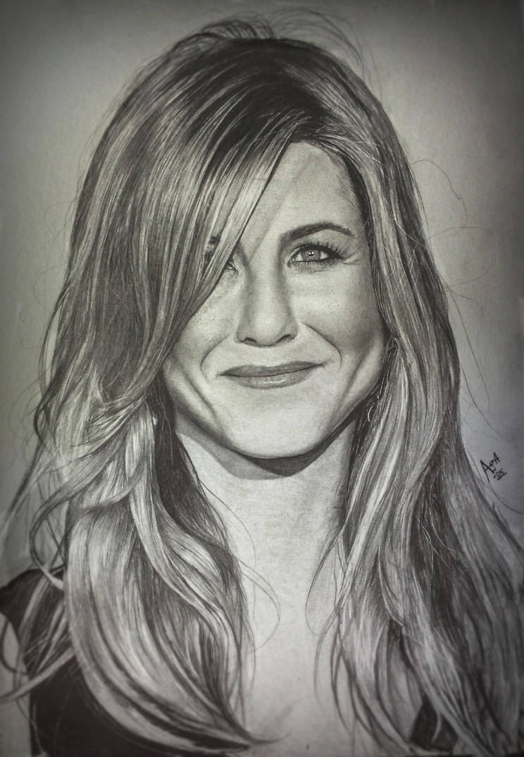 Jennifer Aniston Portrait Drawing by analuizantunes