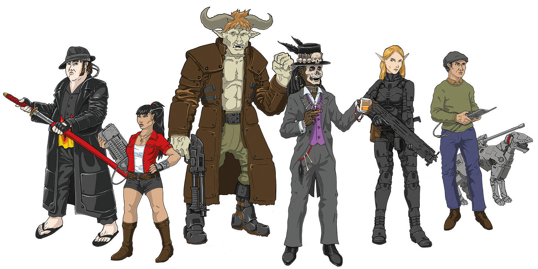 Shadowrun Crew Colored by Saevus