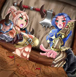 Blood elf and Night elf by sirat111