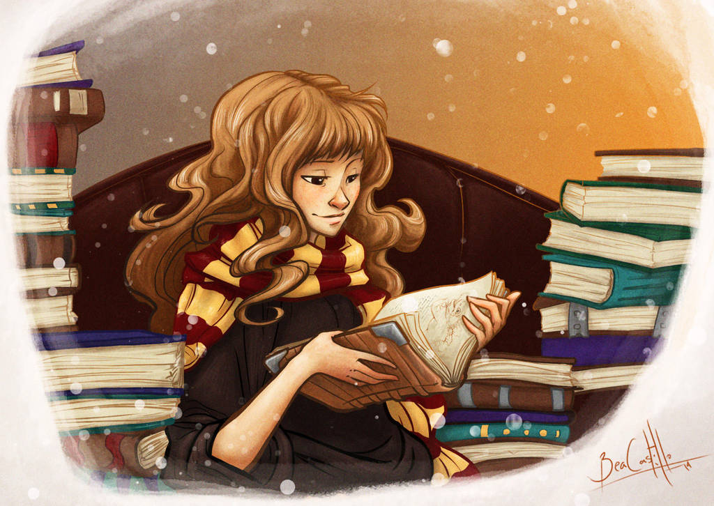 Hermione and books by beacascabel