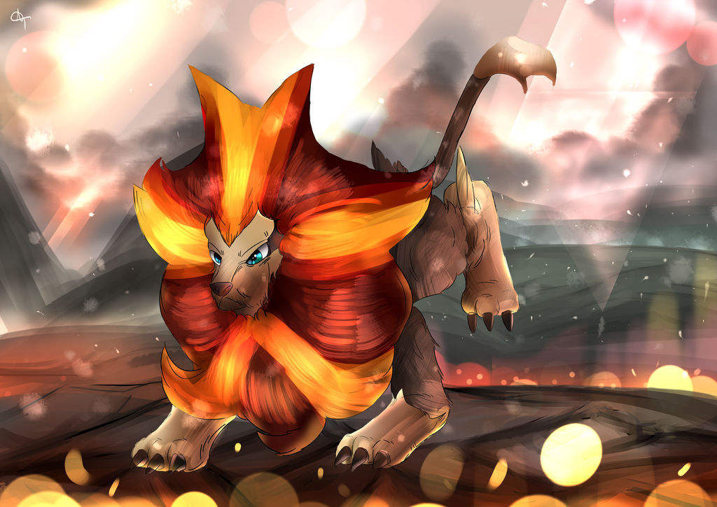 Day 190 - Kaenjishi | Pyroar (Male) by AutobotTesla