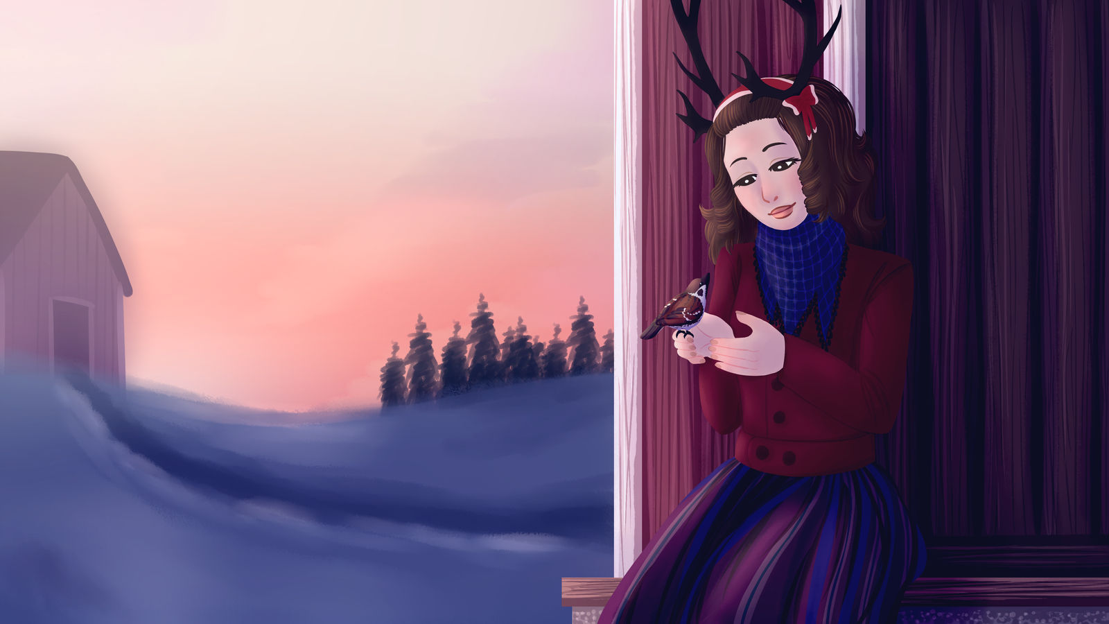 Varpunen jouluaamuna by Aoiameku