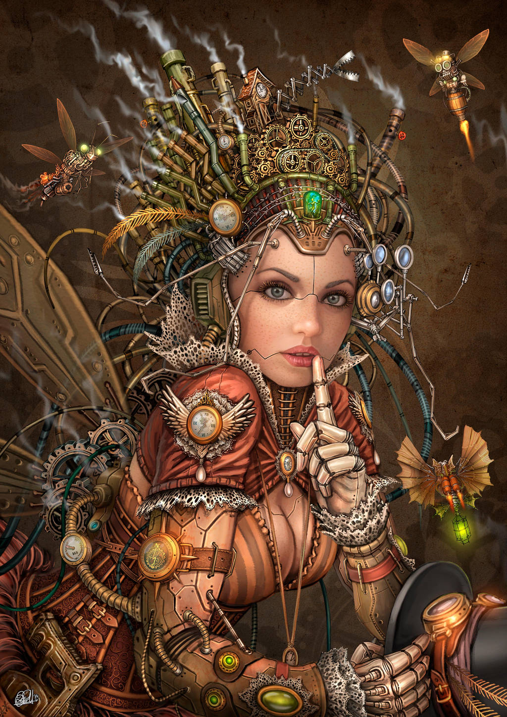 Silence Please - Steampunk Fairy by DarkAkelarre