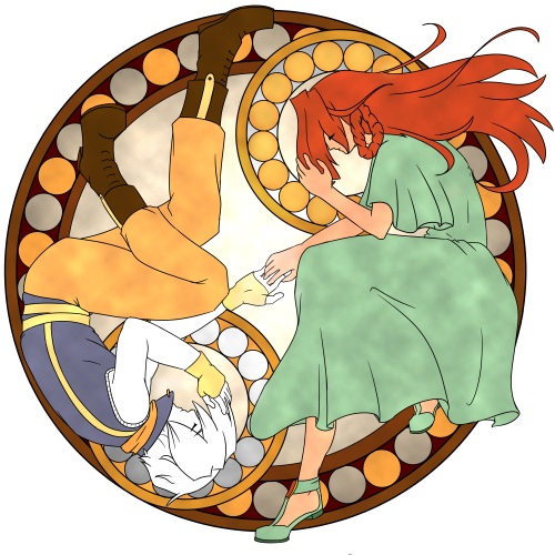Rivey and Iriel stained glass window by sarahyt