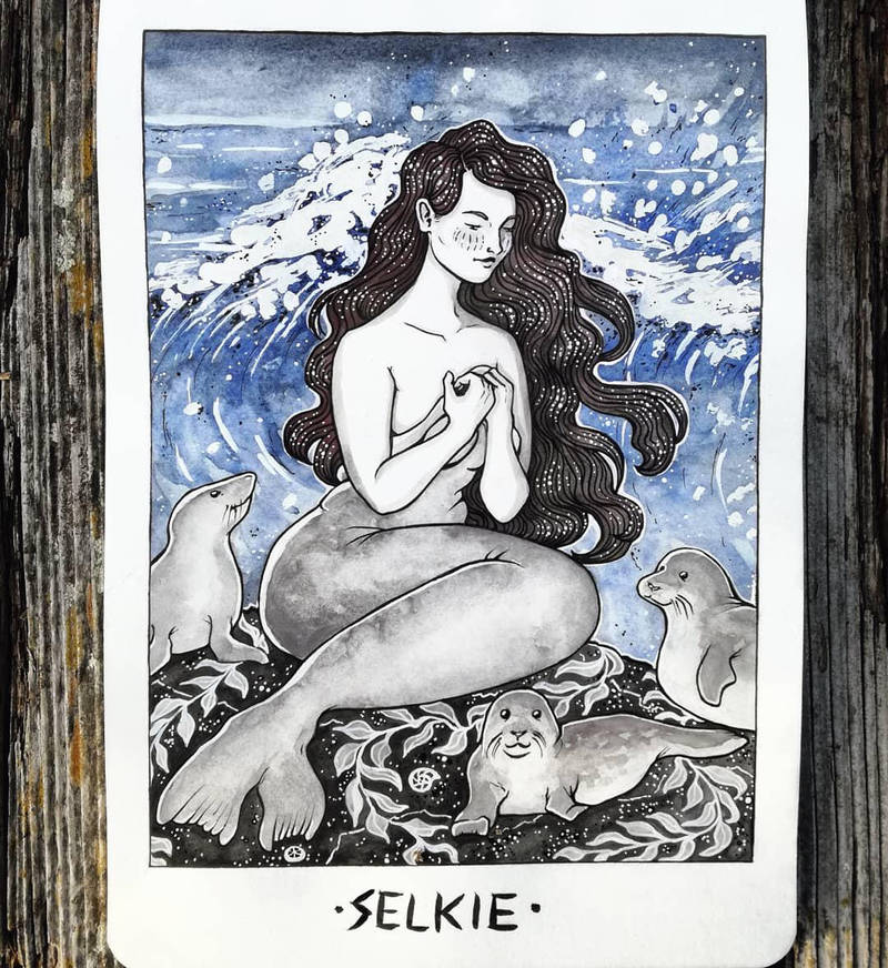 Inktober 2018 Day 5: Selkie by devilguineapig