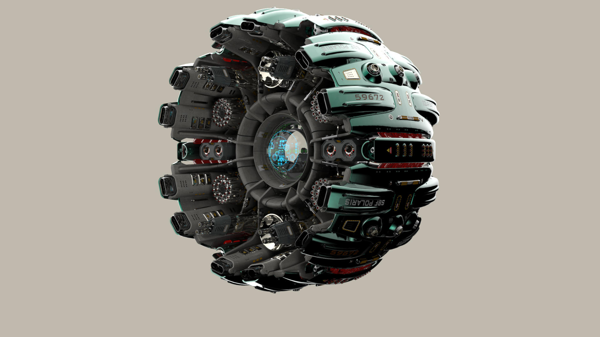 Radial Fighter - Model by Scifiwarships by retromaniak