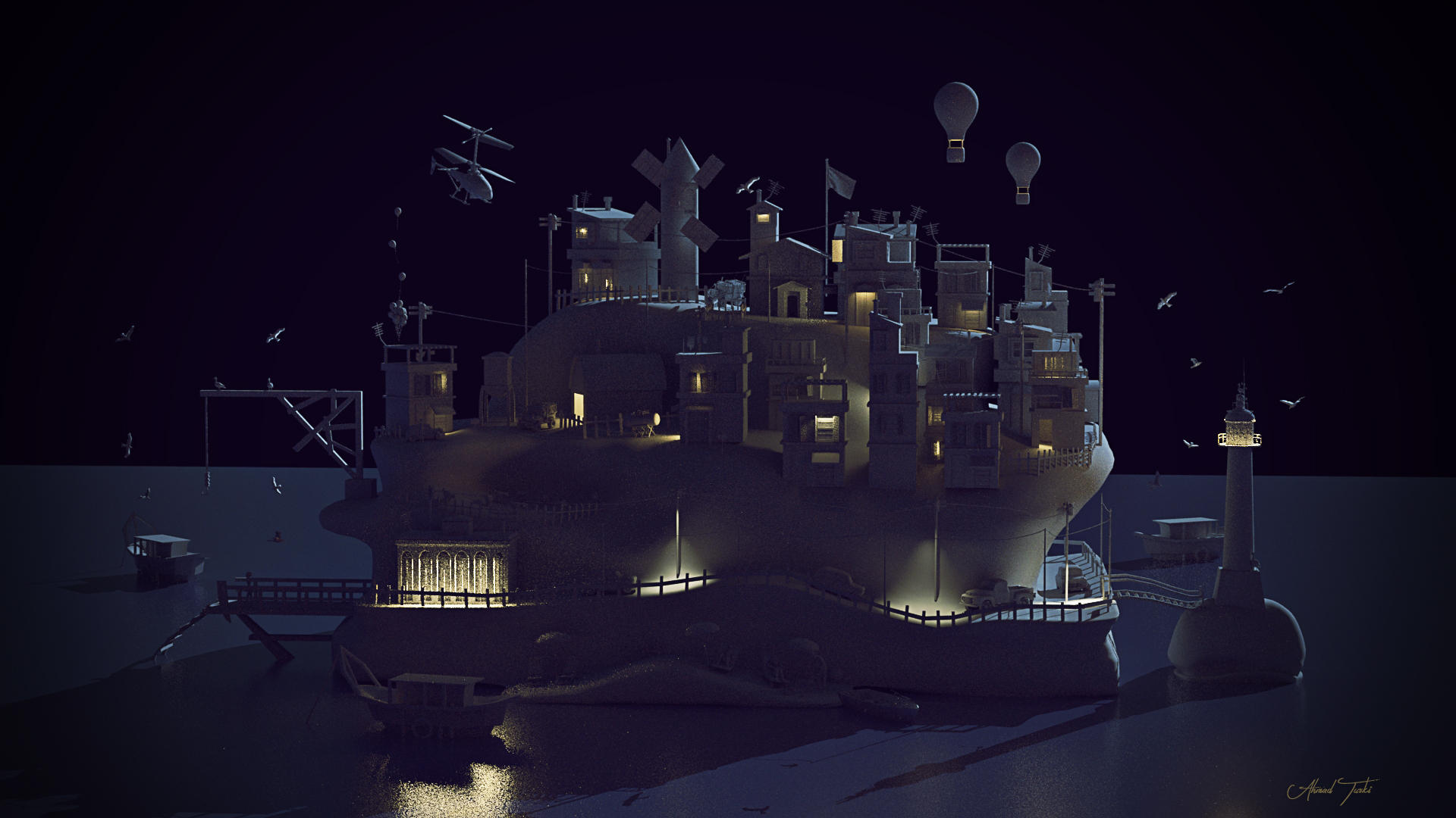 Island Nightshot Wip by AhmadTurk