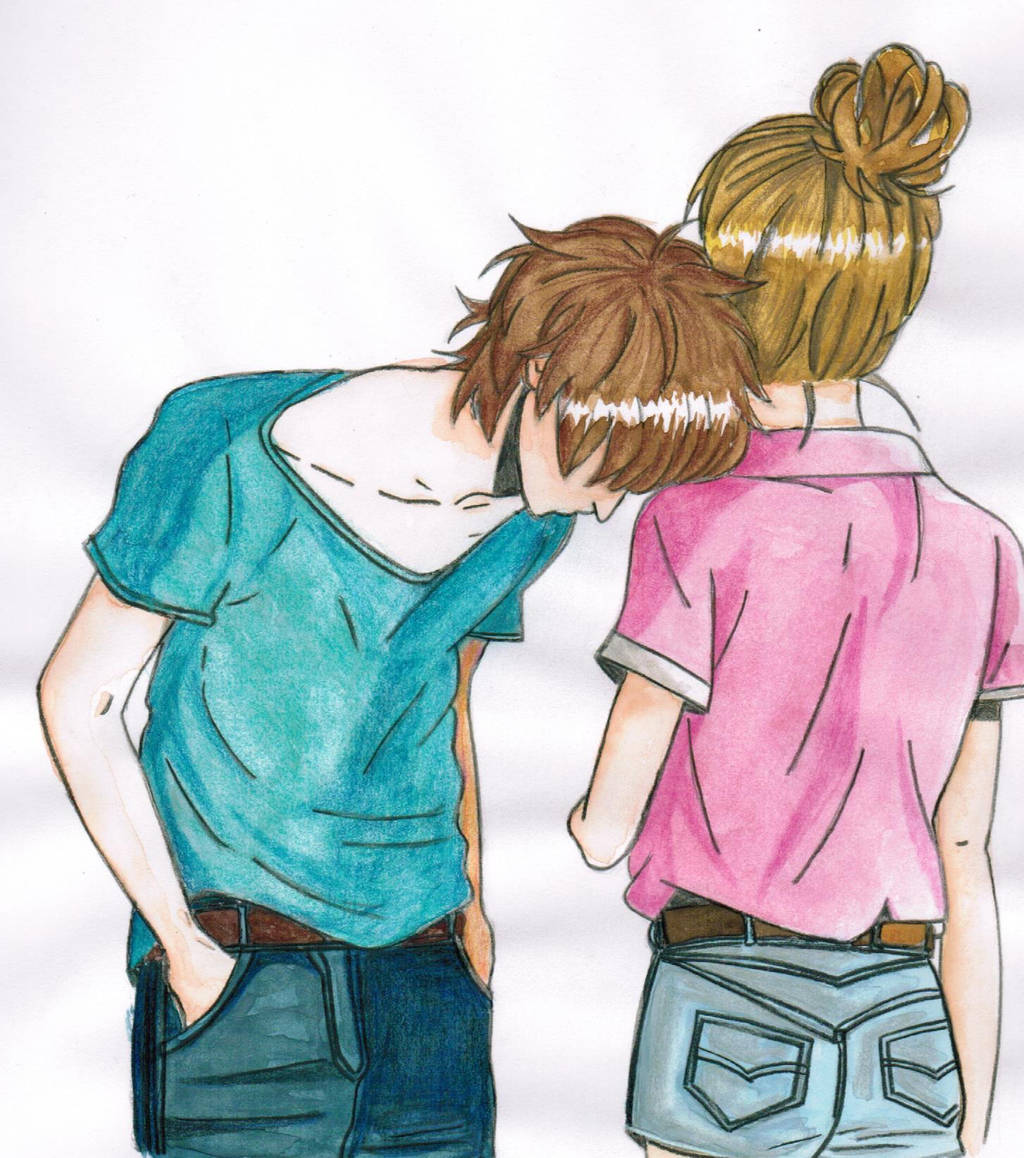 Cute Anime Couple In Color By Olivevanilla On Deviantart