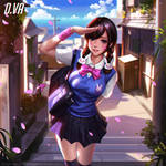D.va School uniforms by Liang-Xing
