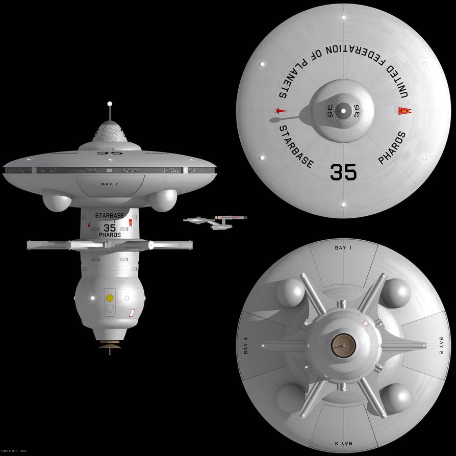 Watchtower Class Starbase Orthographic Views by Rekkert