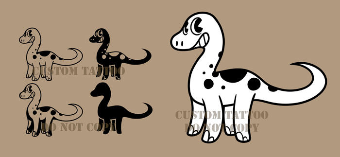 Brontosaurus Tattoo by CrownePrince