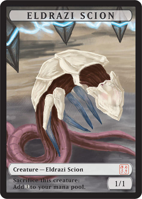 Magic: The Gathering Eldrazi Scion Token Card - Oath Of The Gatewatch Set (006) - View #6