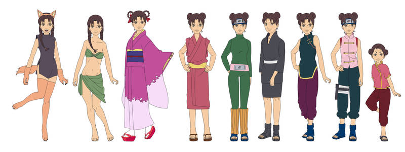 Tenten Outfit Color NARUTO by SunakiSabakuno