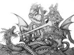 St.George and the Dragon by PaperCutIllustration