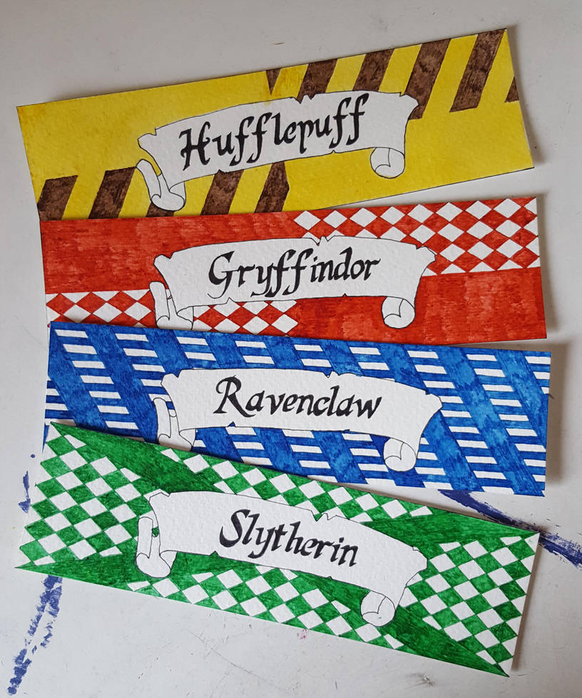 hogwarts house bookmarks harry potter by