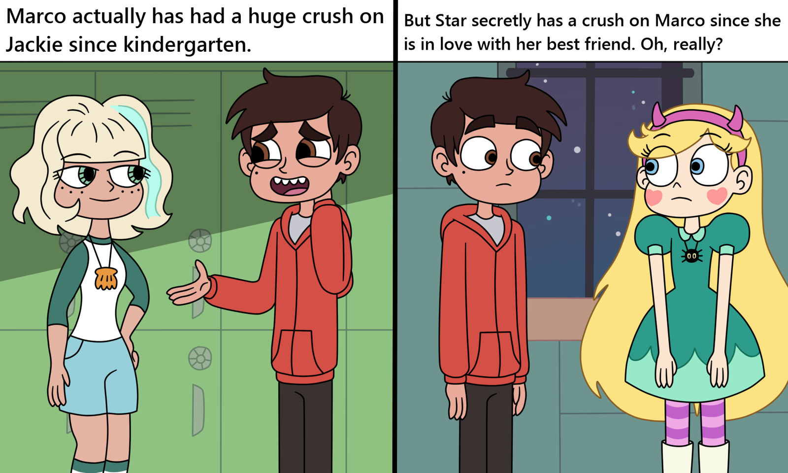 Marco is interrelating with Jackie and Star by DeafMachbot on DeviantArt