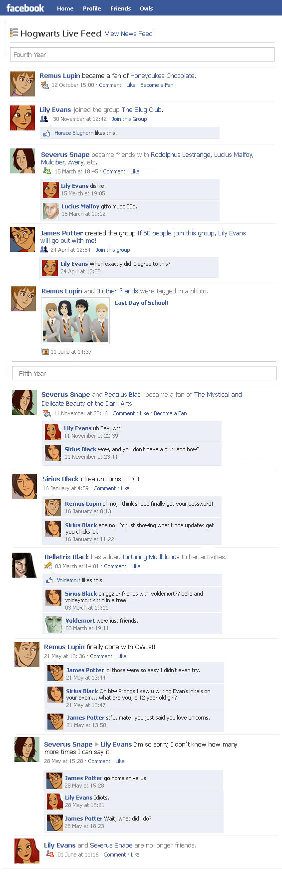 Marauders Facebook Timeline 2 by julvett