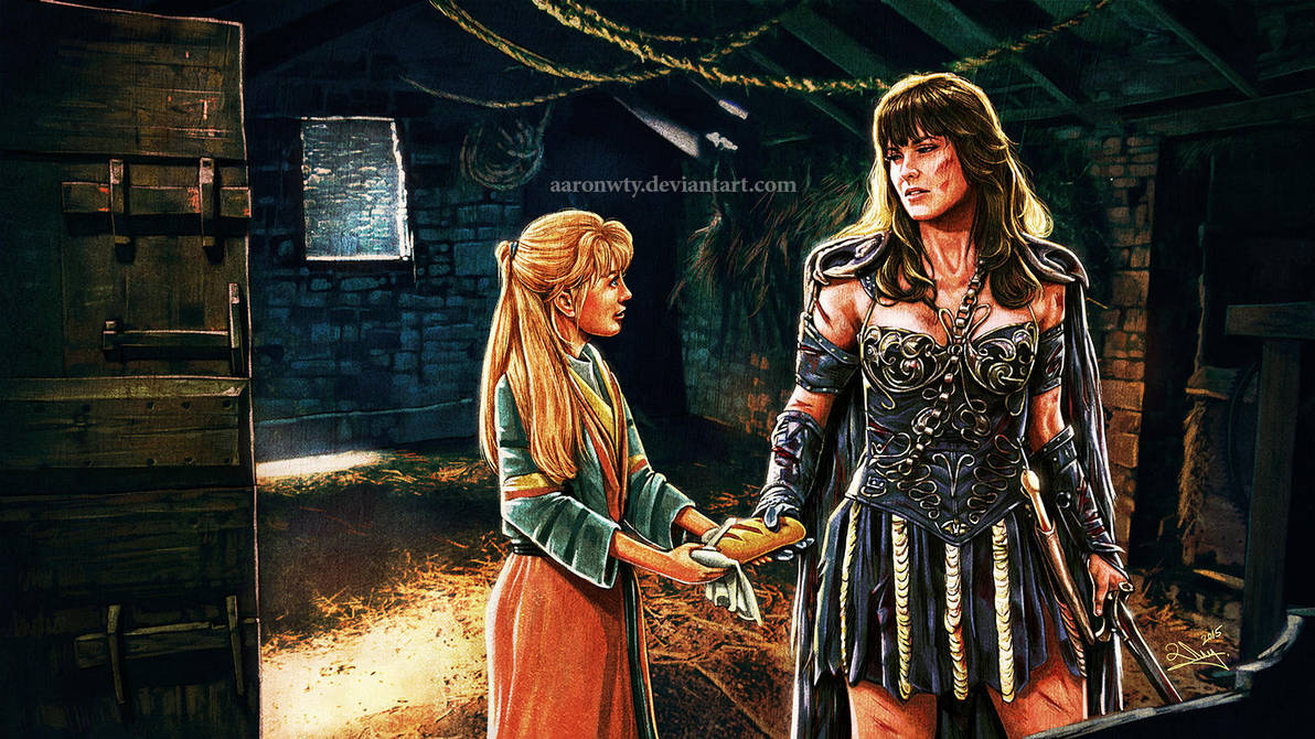 Xena and Gabrielle by aaronwty