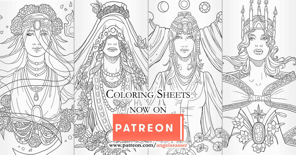 Birthstone Banner Coloring Pages on Patreon by AngelaSasser