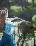 Lady of the Lake- Painting by Lamorien
