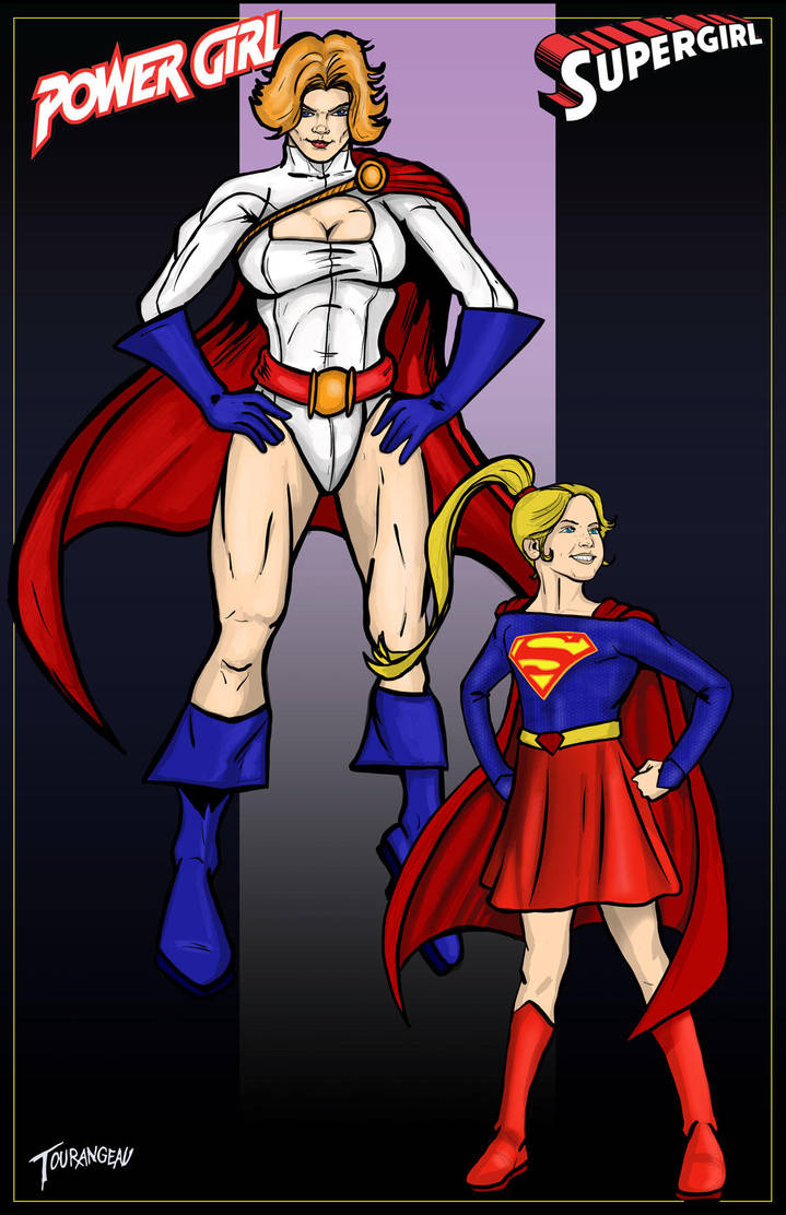 Powergirl and Supergirl by stourangeau Powergirl and Supergirl by stourangeau
