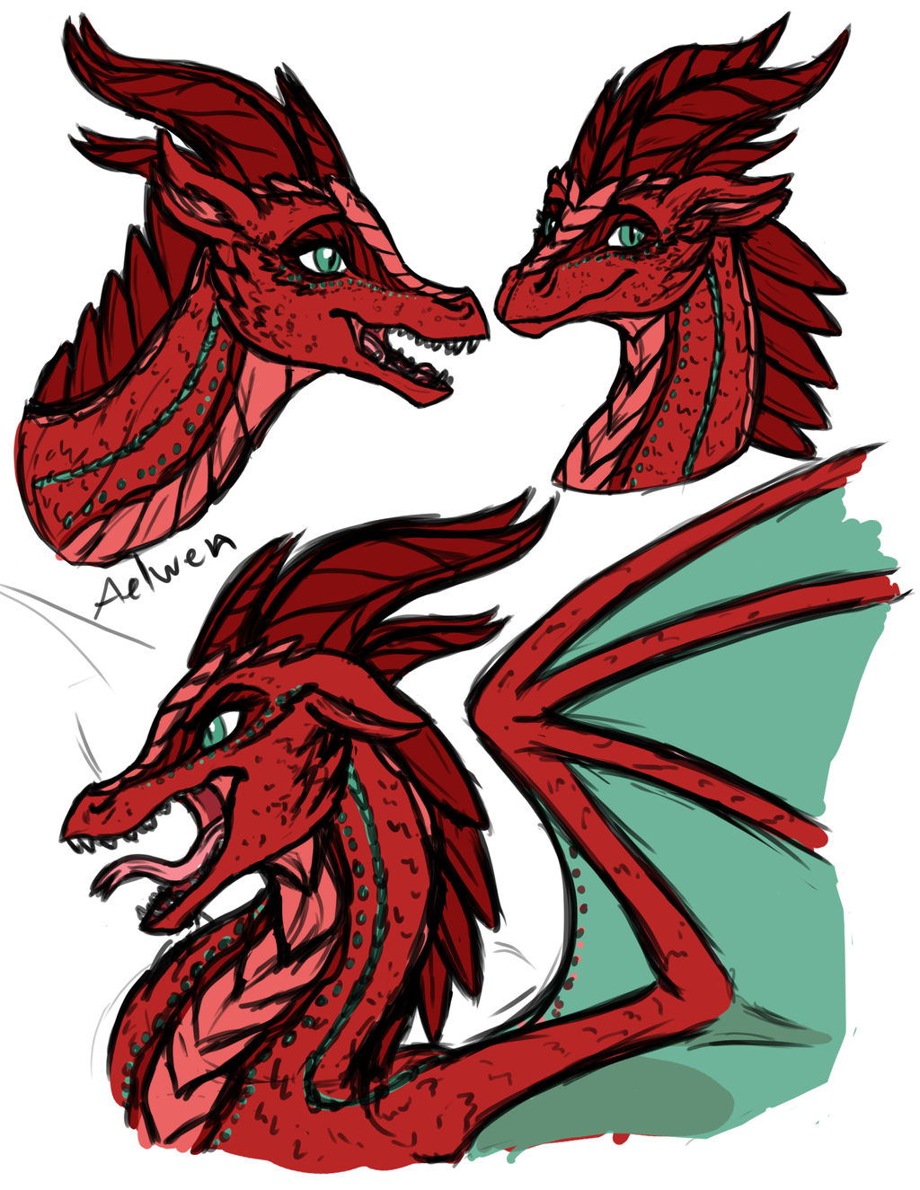 Aelwen Rough Sketches by InkRose98