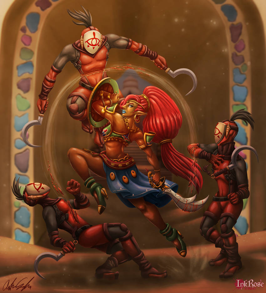 Champion Urbosa VS The Yiga Clan by InkRose98
