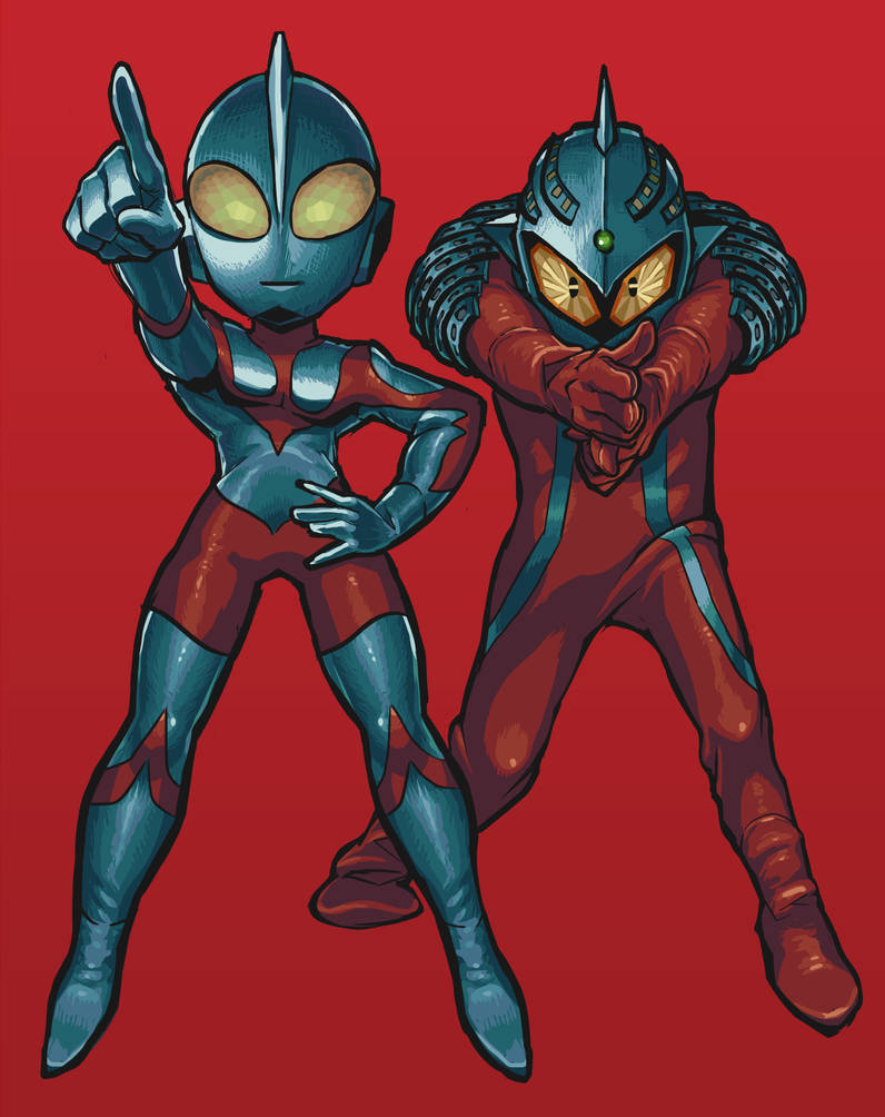 ultraman and ultraseven by Gashi-gashi