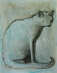Sitting Cat in Blue by SethFitts